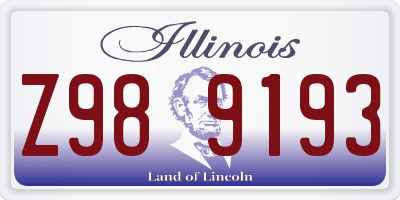 IL license plate Z989193