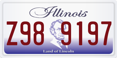 IL license plate Z989197