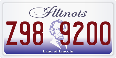 IL license plate Z989200