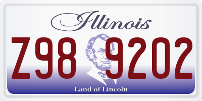 IL license plate Z989202