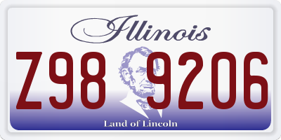 IL license plate Z989206