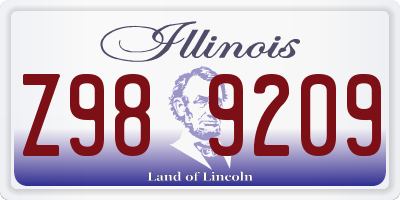 IL license plate Z989209