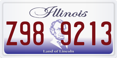 IL license plate Z989213