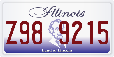 IL license plate Z989215