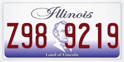 IL license plate Z989219