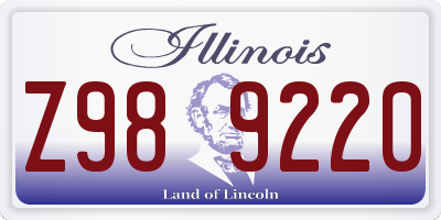 IL license plate Z989220