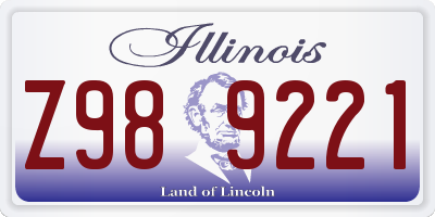 IL license plate Z989221