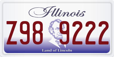 IL license plate Z989222