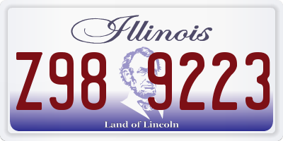 IL license plate Z989223