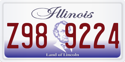 IL license plate Z989224