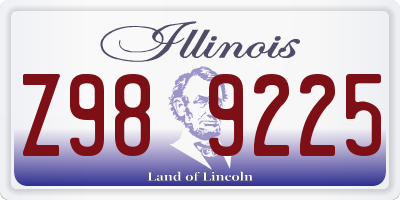 IL license plate Z989225