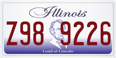 IL license plate Z989226