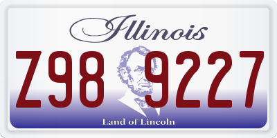 IL license plate Z989227