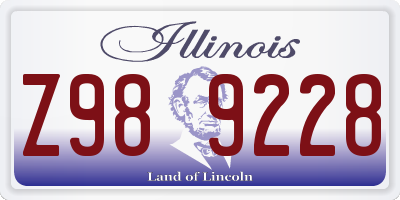 IL license plate Z989228