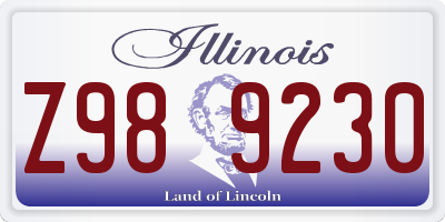 IL license plate Z989230