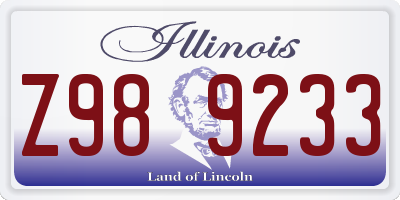 IL license plate Z989233