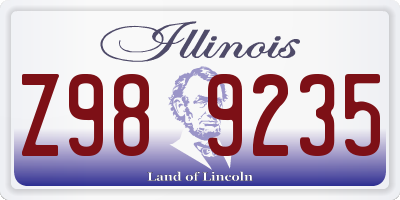 IL license plate Z989235