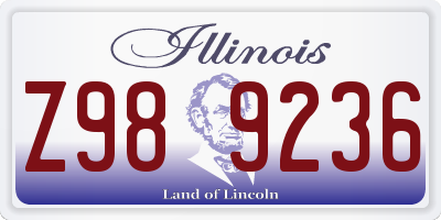 IL license plate Z989236