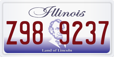 IL license plate Z989237