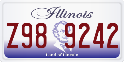 IL license plate Z989242