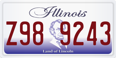 IL license plate Z989243