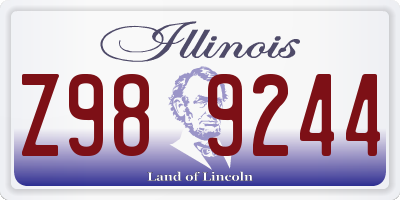 IL license plate Z989244