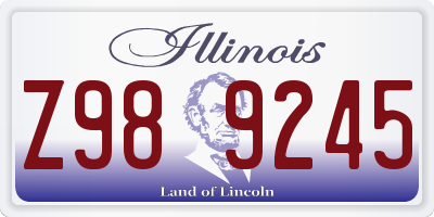 IL license plate Z989245