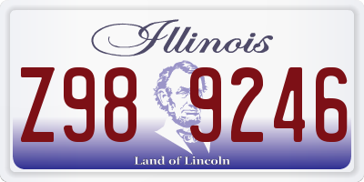 IL license plate Z989246