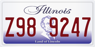 IL license plate Z989247