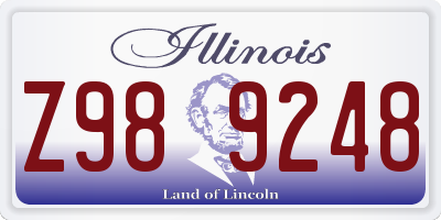 IL license plate Z989248