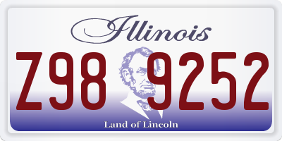 IL license plate Z989252