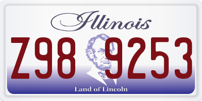 IL license plate Z989253