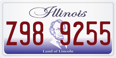 IL license plate Z989255