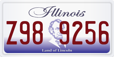 IL license plate Z989256