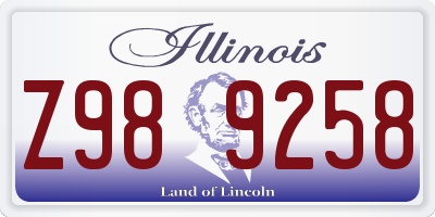 IL license plate Z989258