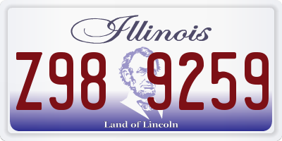 IL license plate Z989259