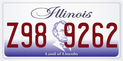 IL license plate Z989262