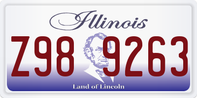 IL license plate Z989263