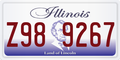 IL license plate Z989267