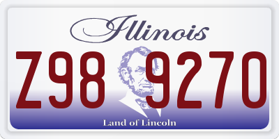 IL license plate Z989270