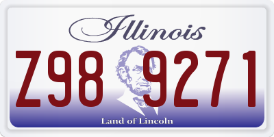 IL license plate Z989271