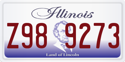 IL license plate Z989273