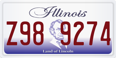 IL license plate Z989274