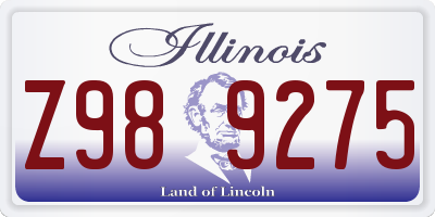 IL license plate Z989275