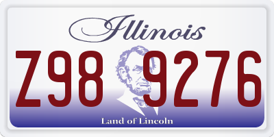 IL license plate Z989276