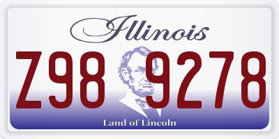 IL license plate Z989278