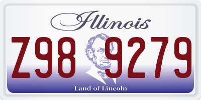 IL license plate Z989279