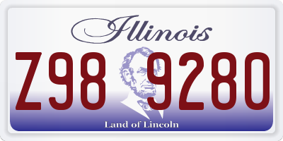 IL license plate Z989280