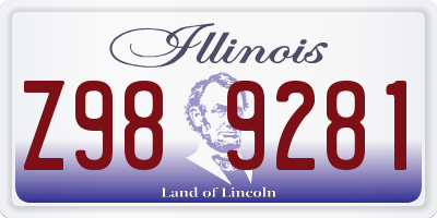 IL license plate Z989281