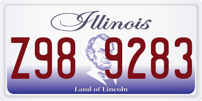 IL license plate Z989283